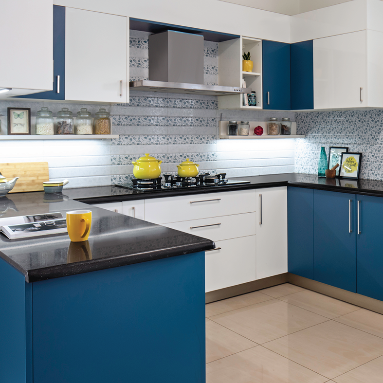 Blue Color Kitchen furniture